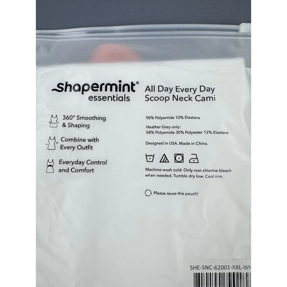 Shapermint All Day‎ Every Day Scoop Neck Cami White 2XL